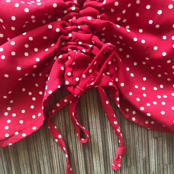 Lulus Polka Dot Crop Top - Picture 8 of 8